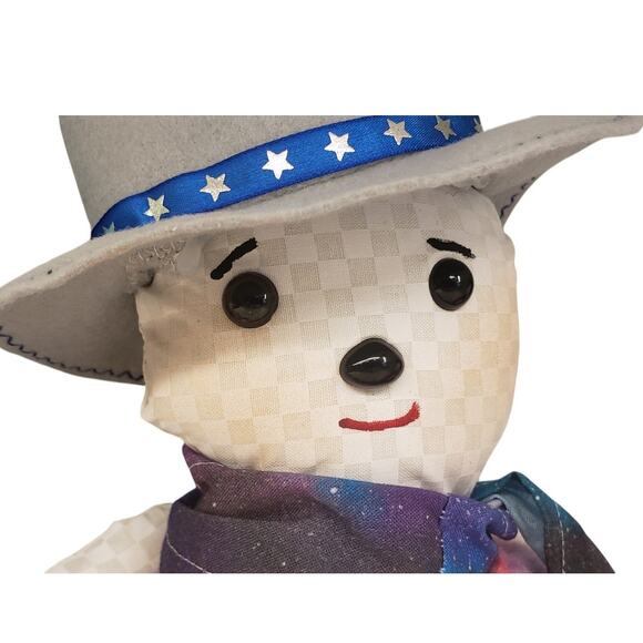 Vintage Handmade Snowman Dolls Plush 12" Merry Christmas - Picture 4 of 10